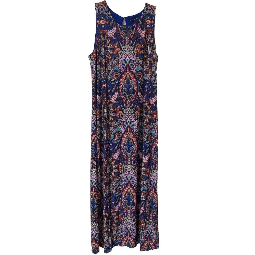 Grace Elements Very Colorful Maxi Dress Beautiful Print Size Large (B1)